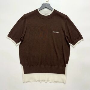 Miu Miu Chocolate Knit Cashmere Top T-shirt Sweater